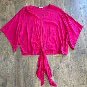 Entro Fuchsia Tie-Front Blouse